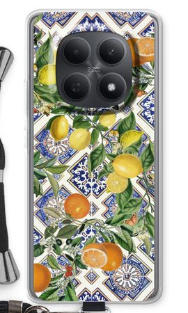 Blue tiles, lemons and oranges