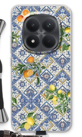 Blue tiles, lemons and oranges - small