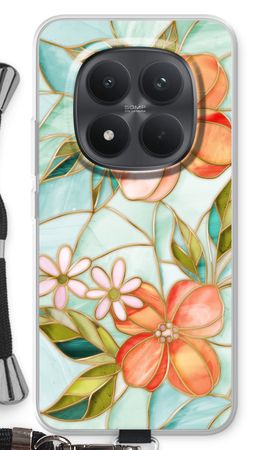 Orange stained glass flower