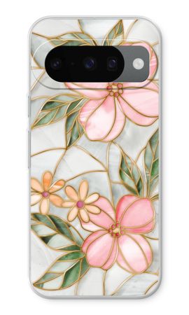 Orange stained glass flower