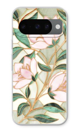 Orange stained glass flower