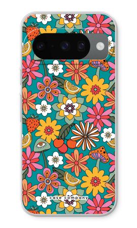 Fleurs rétro N°2 - Bleu