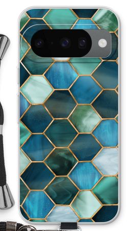 Hexagoner i färgat glas
