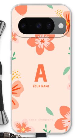 Tropical Pink Flowers Monogram