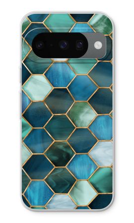 Zeshoeken in glas-in-lood