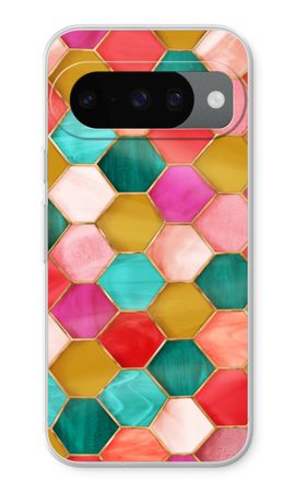 Zeshoeken in glas-in-lood