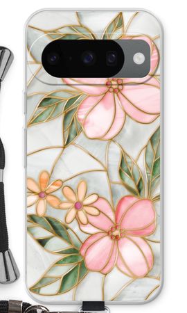 Orange stained glass flower