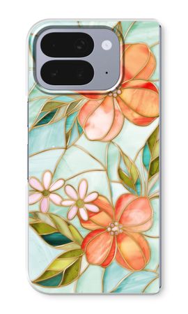 Fleur en vitrail orange