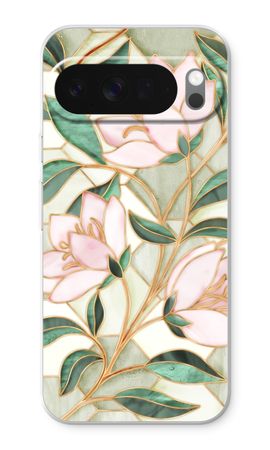 Orange stained glass flower