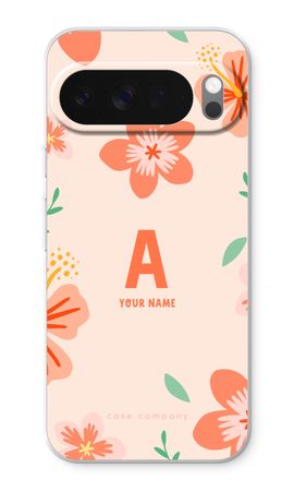 Tropical Pink Flowers Monogram