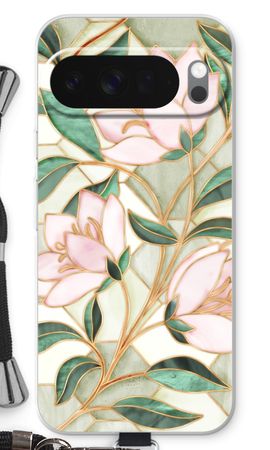 Orange stained glass flower