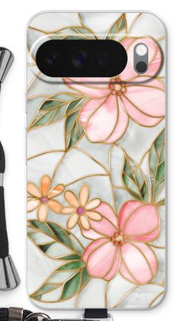 Orange stained glass flower