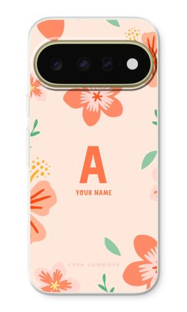 Tropical Pink Flowers Monogram