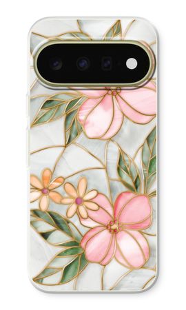 Orange stained glass flower