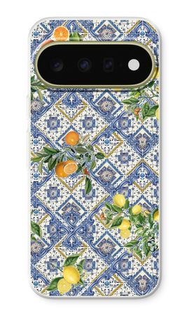 Azulejos azules, limones y naranjas - pequeños