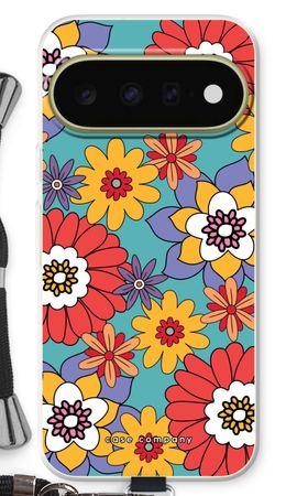 Retro Blumen - Blau