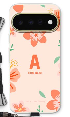 Tropical Pink Flowers Monogram
