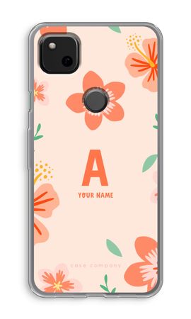 Tropical Pink Flowers Monogram