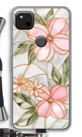 Orange stained glass flower