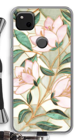 Orange stained glass flower