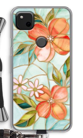 Orange stained glass flower