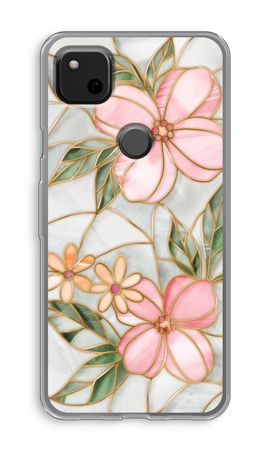 Fleur en vitrail orange