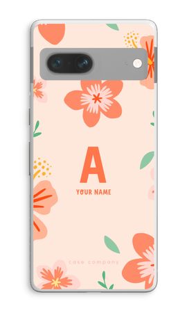 Tropical Pink Flowers Monogram