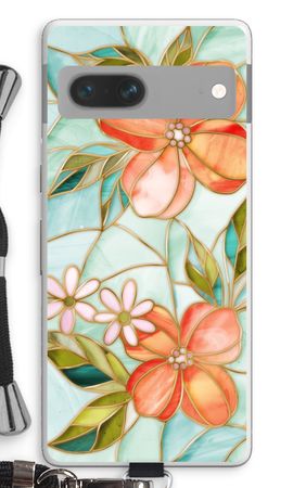 Orange stained glass flower