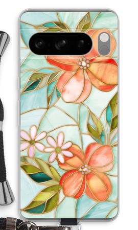 Orange stained glass flower