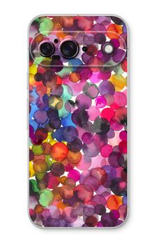 Overlappende waterverfstippen