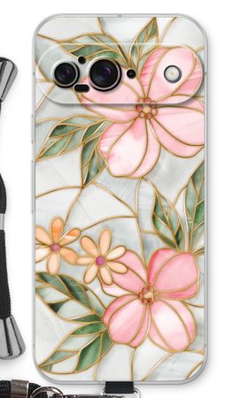 Orange stained glass flower