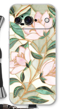 Orange stained glass flower