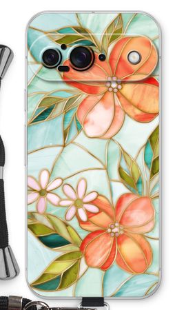 Orange stained glass flower