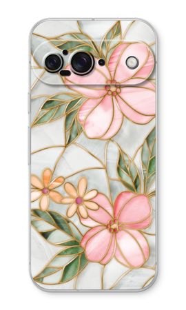 Orange stained glass flower