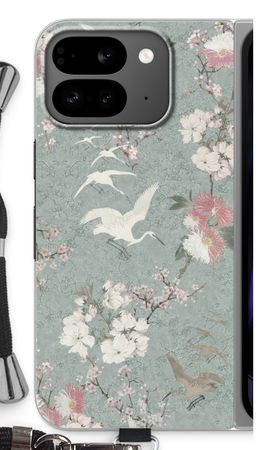 Japanese crane birds blossom