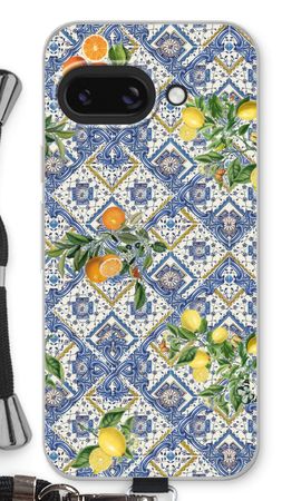 Blue tiles, lemons and oranges - small