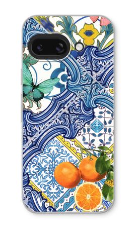 Blauwe tegels en sinaasappels