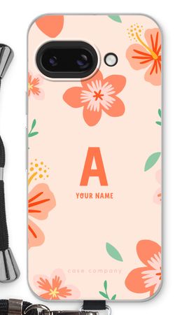 Tropical Pink Flowers Monogram