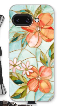 Orange stained glass flower