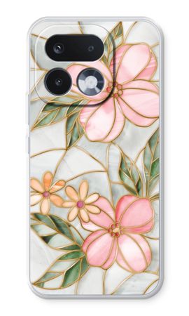 Fleur en vitrail orange
