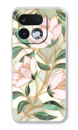 Orange stained glass flower