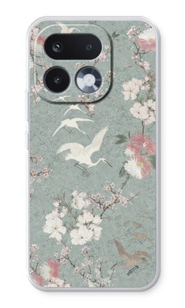 Japanese crane birds blossom