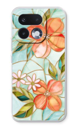 Orange stained glass flower