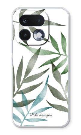 Tropical watercolor leaves