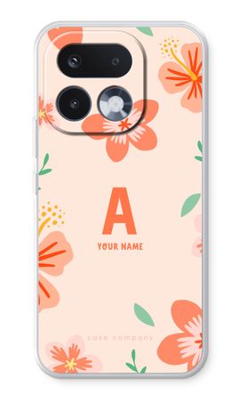 Tropical Pink Flowers Monogram