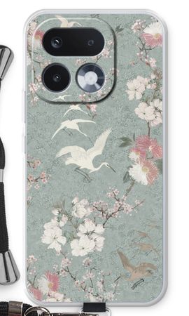 Japanese crane birds blossom