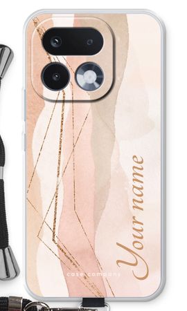 Gold Lines Namecase - Blush