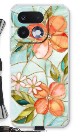 Orange stained glass flower