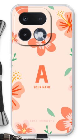 Tropical Pink Flowers Monogram
