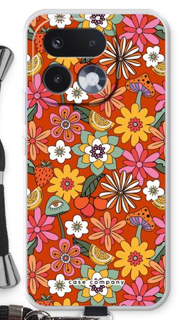 Retro bloemen - Rood